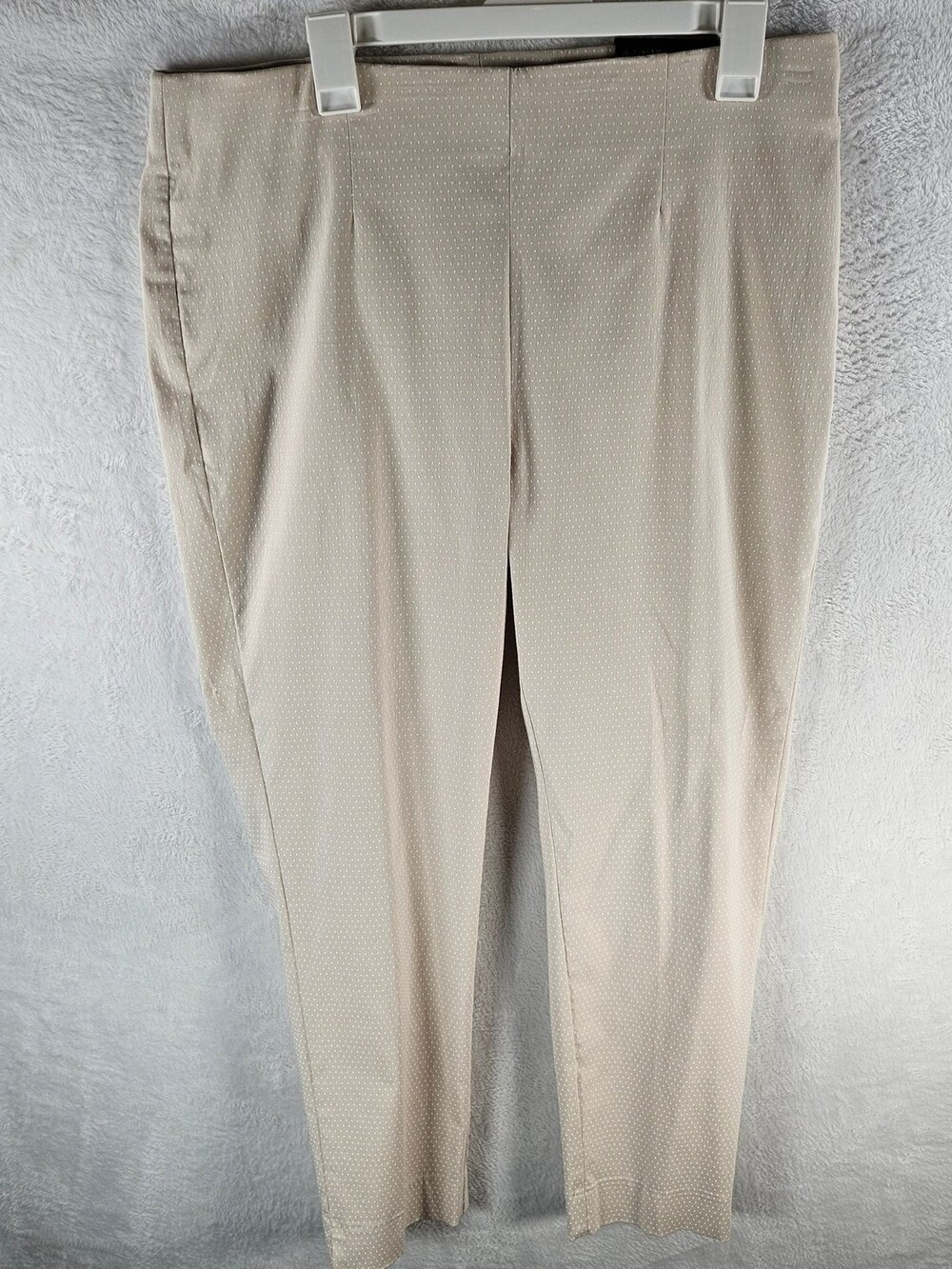 Chico's So Slimming Brigitte Dot Print Ankle Pant Cement Beige Women's Size 2
